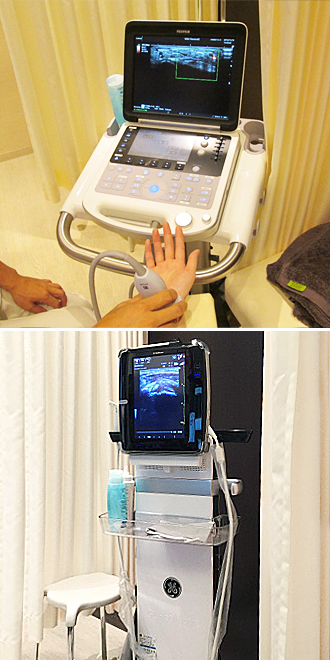 当院で使用している超音波診断装置 FUJI FC-X、GE Venue40